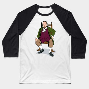 Benjamin Franklin Sitting Retro Baseball T-Shirt